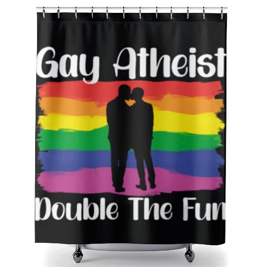 Gay LGBTQ Atheist Atheism Anti Religion Securalism Shower Curtains
