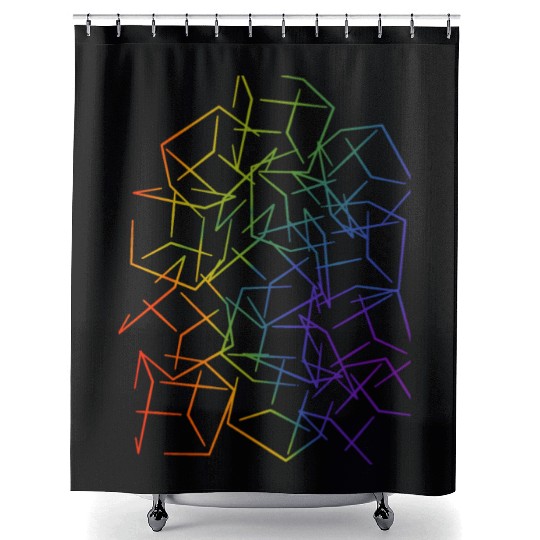 Subtle Pride Rainbow Cubic Design Shower Curtains