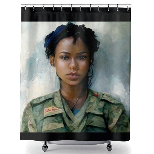Beautiful US army combat medic painting Shower Curtains