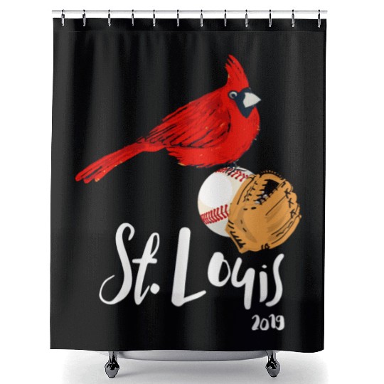 Saint Louis Red Cardinal 2019 Bird Player Shower Curtains