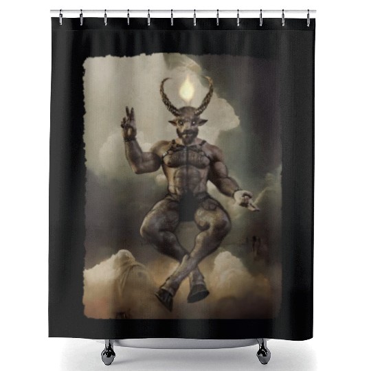 Daddy Baphomet dark PG Shower Curtains