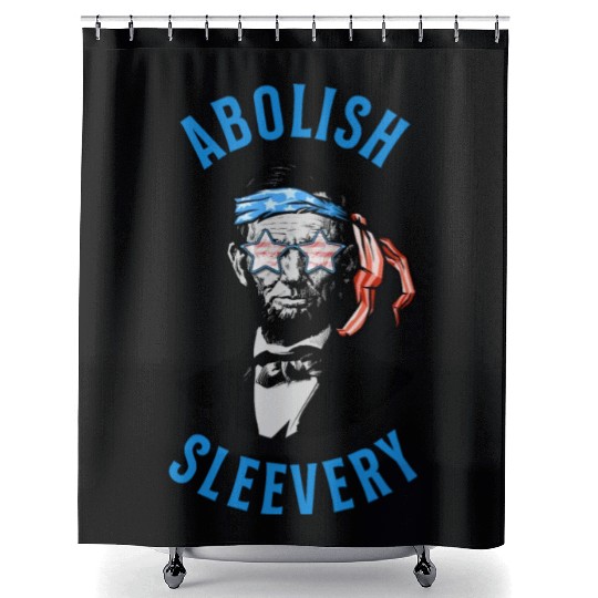 Funny Abraham Lincoln Flag United States Patriotic Shower Curtains