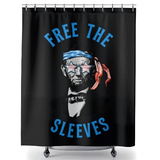 Funny Abraham Lincoln Flag United States Patriotic Shower Curtains