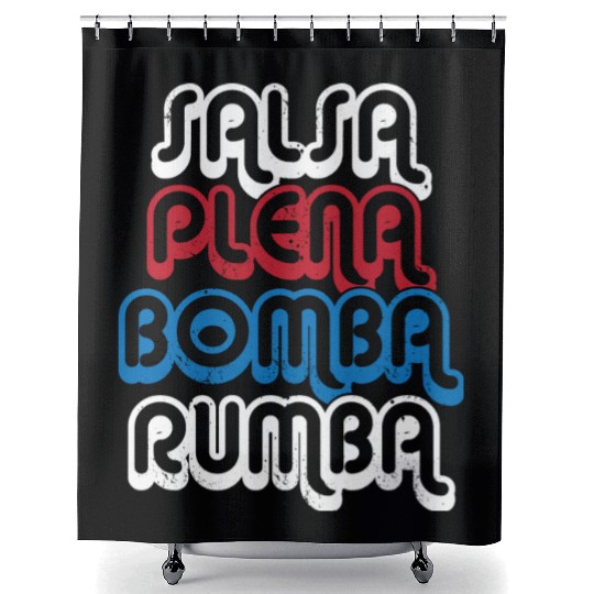 Puerto Rico Dance Salsa Plena Bomba Rumba Shower Curtains