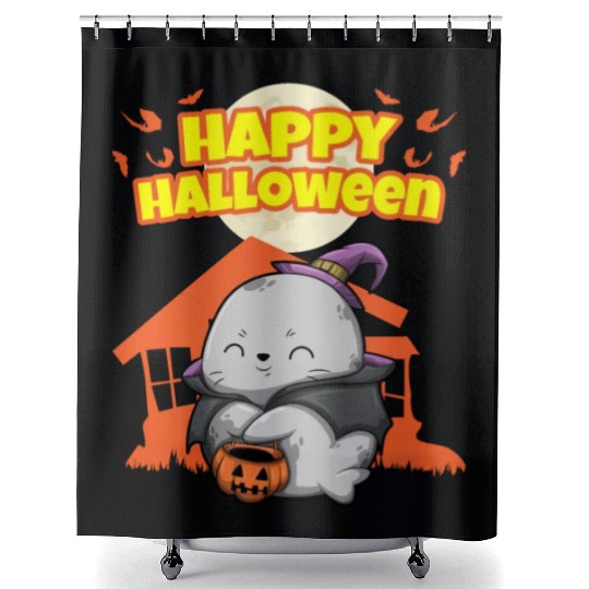 Happy Halloween Scary Funny Hallow's Eve Costume Shower Curtains