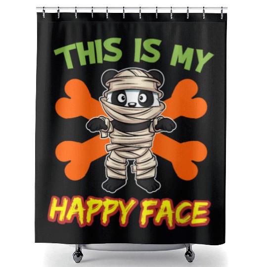 This Is My Happy Face Funny Halloween Monster Shower Curtains