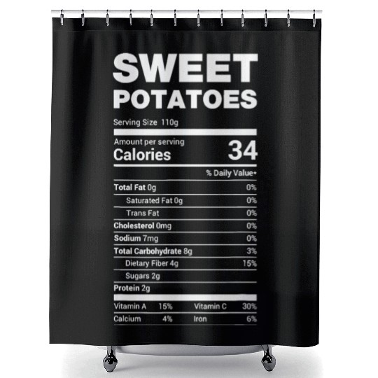 Sweet Potato Nutrition Funny Lazy Matching Shower Curtains