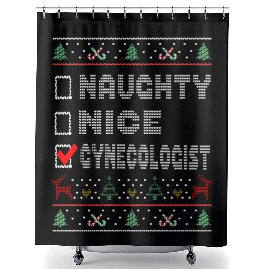 Naughty Nice Gynecologist, Matching Christmas Shower Curtains