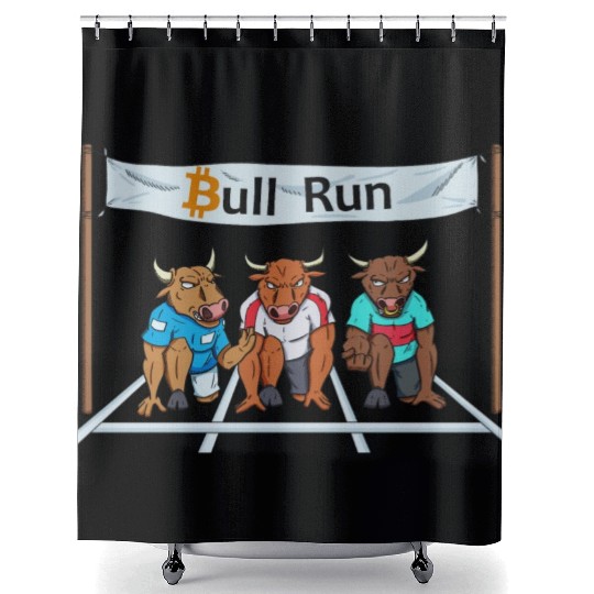 Bitcoin lover Bull BTC logo Crypto lover Hodl Shower Curtains