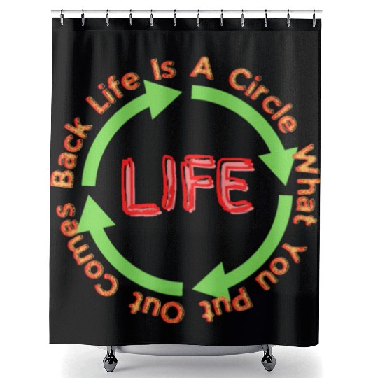 Life Is A Circle What You Put Out Comes Back Shower Curtains