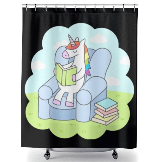 Unicorn Reader Shower Curtains