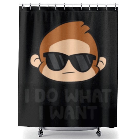 Cute Monkey Ape I Do What I Want Shower Curtains