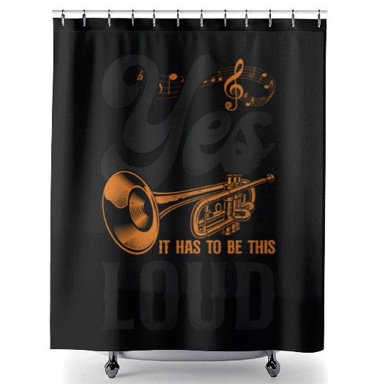 Trumpet Player Vintage Yes It Has Shower Curtains