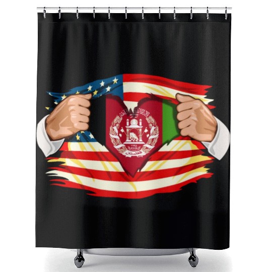 Afghanistan Who Live in America Afghani Flag Shower Curtains
