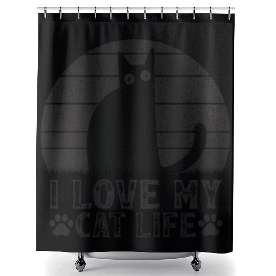 Cat Owner Funny Cat Meme Cat Lover I Love My Cat L Shower Curtains