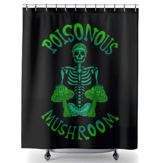poison mushroom Shower Curtains