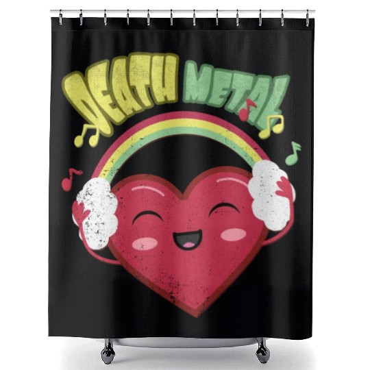 Death Metal Cute Heart Shower Curtains