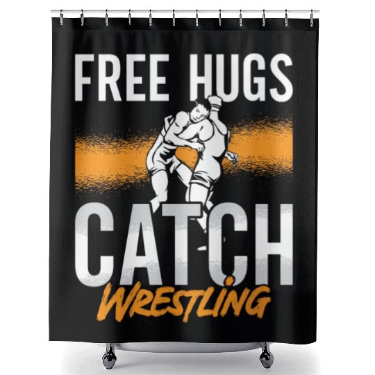 Catch Wrestling Free Hugs Wrestler Fight Grappling Shower Curtains