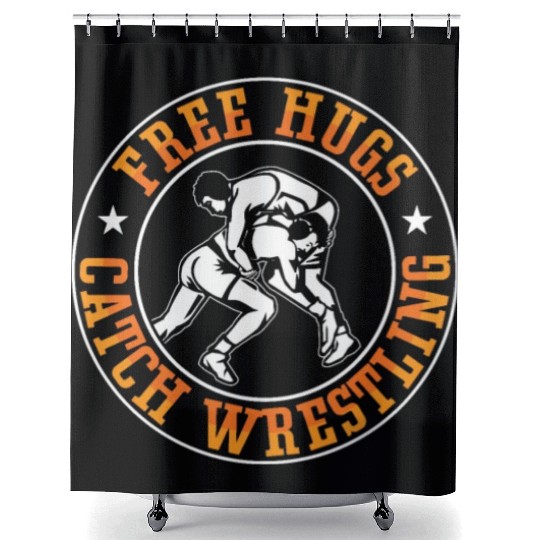 Catch Wrestling Free Hugs Fight Grappling Wrestler Shower Curtains