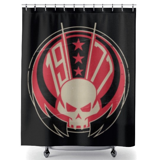 1977 Rebel Skull Shower Curtains