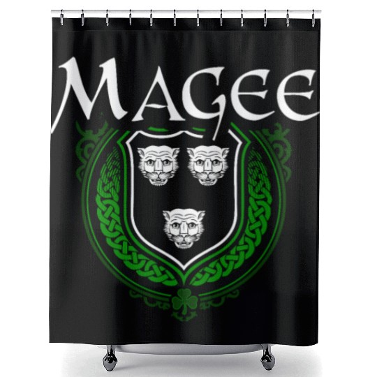 Magee Family Irish Coat of Arms Clan Crest Shower Curtains