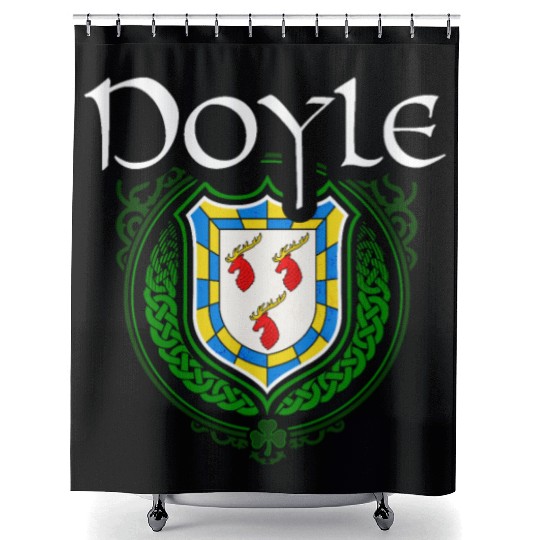 Doyle Family Irish Coat of Arms Clan Crest Shower Curtains