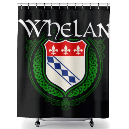 Whelan Family Irish Coat of Arms Clan Crest Shower Curtains