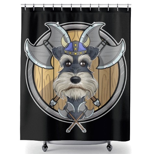 Miniature Schnauzer I Valhalla I Viking Shower Curtains