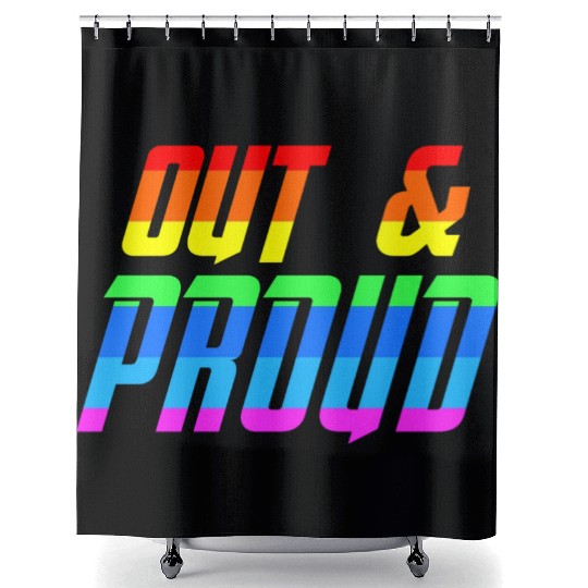 Out and Proud / LGBTQ, Gay Lesbian Gay Pride Shower Curtains
