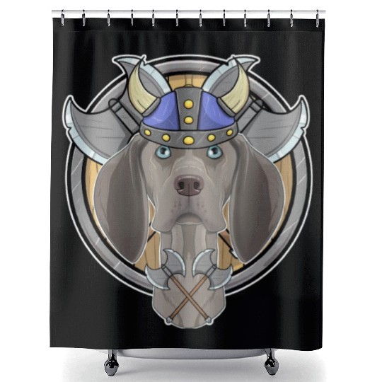 Weimaraner I Valhalla I Viking Shower Curtains
