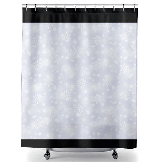 Lilac Snowflakes Pattern Shower Curtains
