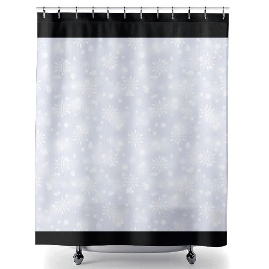Lilac Snowflakes Pattern Shower Curtains