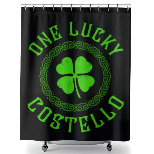 One Lucky Costello Irish Family 4 Leaf Clover Shower Curtains
