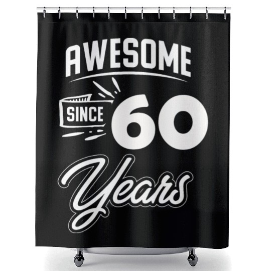 60th Birthday Party Age Year October Shower Curtains