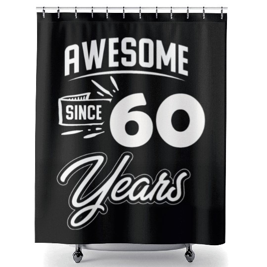 60th Birthday Party Age Year October Shower Curtains