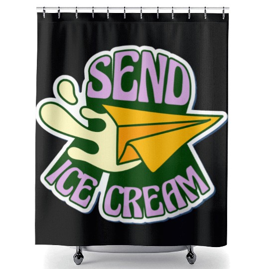 send ice cream Shower Curtains