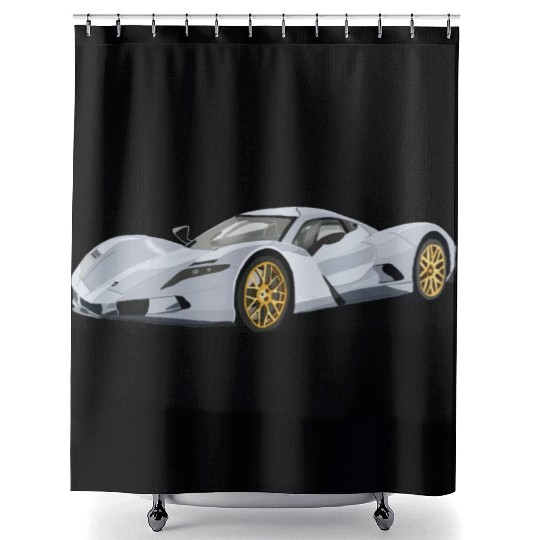 Silver car Shower Curtains