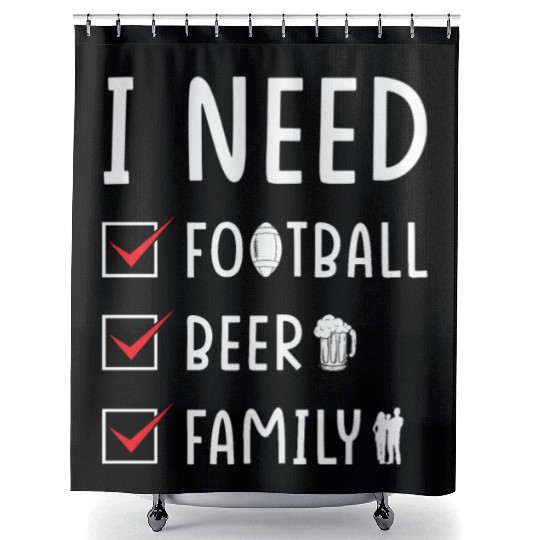 Football Beer Family Shower Curtains