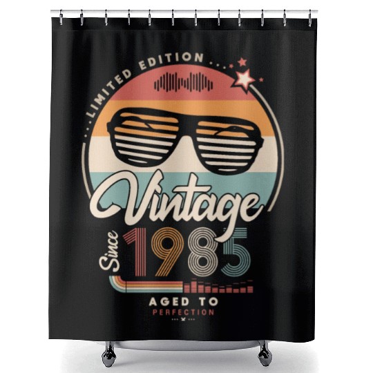 Vintage since 1985 Shower Curtains