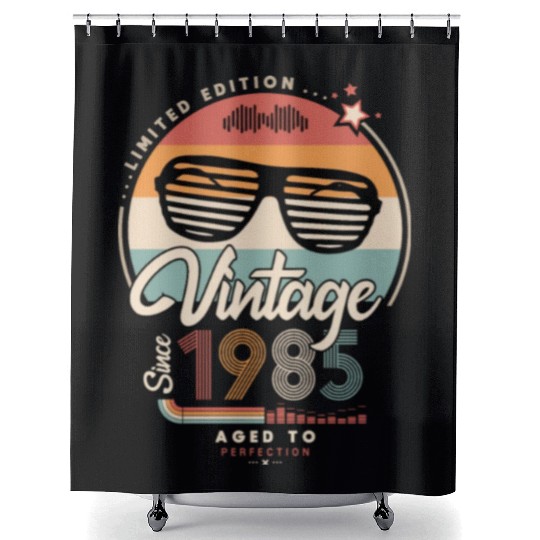 Vintage since 1985 Shower Curtains