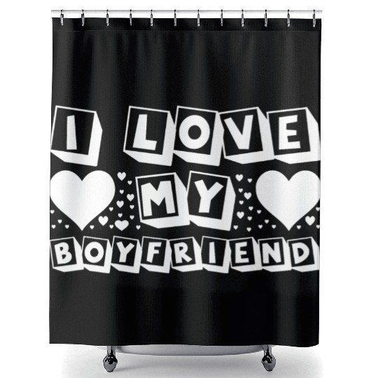 I Love My Boyfriend Shower Curtains
