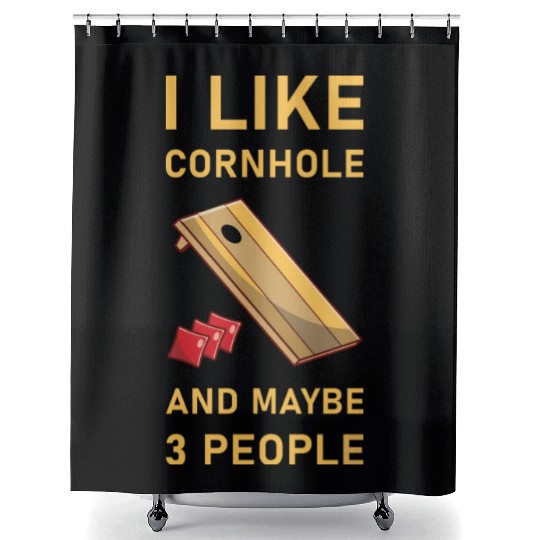 I like cornhole and maybe 3 people - Bean Bag Toss Shower Curtains