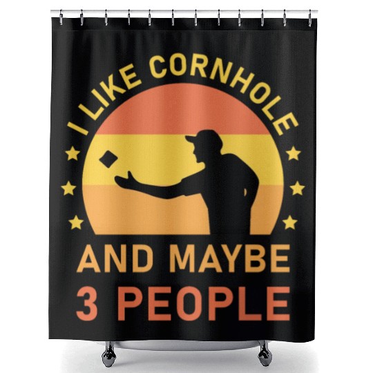I like cornhole and maybe 3 people - Bean Bag Toss Shower Curtains