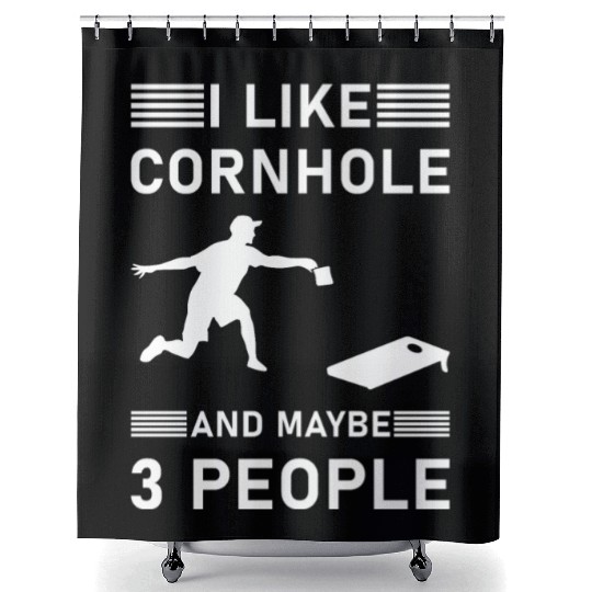 I like cornhole and maybe 3 people - Bean Bag Toss Shower Curtains