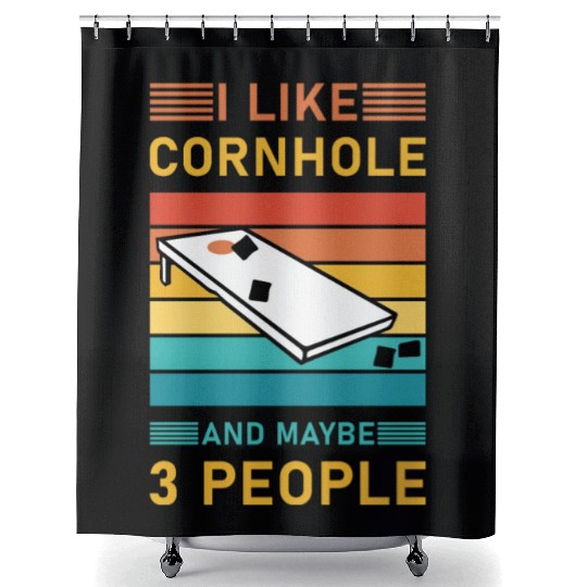 I like cornhole and maybe 3 people - Bean Bag Toss Shower Curtains