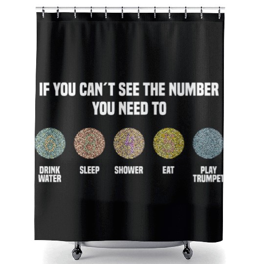 Ishihara Numbers - Play Trumpet Shower Curtains