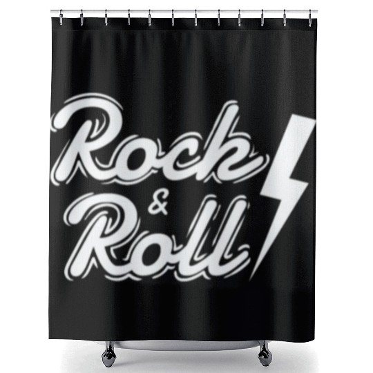 Rock & Roll Music Style Genre Guitar Rock Band Shower Curtains