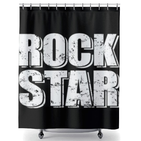 Rock Star Music Style Genre Guitar Rock Band Shower Curtains