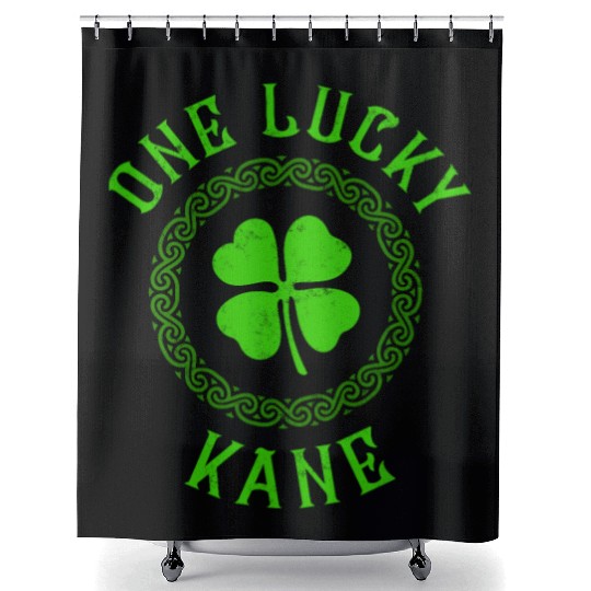 One Lucky Kane Irish Family Four Leaf Clover Shower Curtains