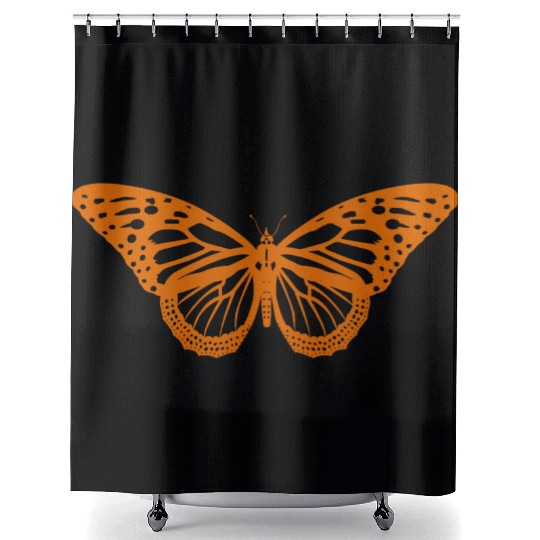 Monarch Butterfly Solo Knockout Shower Curtains